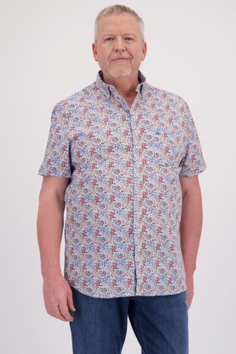 Chemise à imprimé floral bleu-rouge - comfort fit de Dansaert Blue pour Hommes