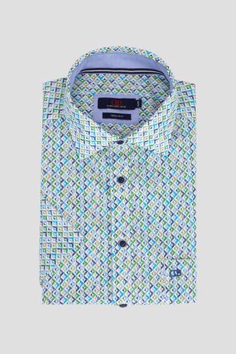 Le devant de Chemise à imprimé vert et bleu – Regular fit de Dansaert Blue pour Hommes
