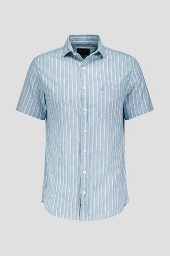 Chemise à manches courtes rayée bleue  de Ravøtt pour Hommes
