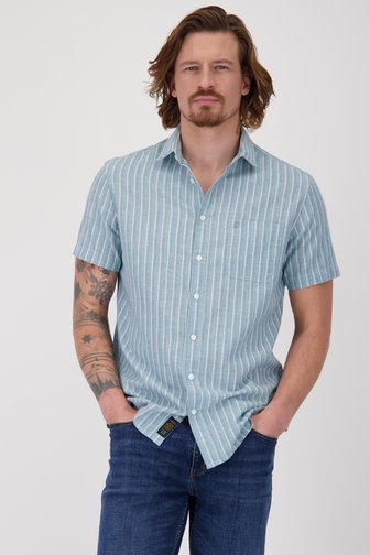 Chemise à manches courtes rayée bleue  de Ravøtt pour Hommes