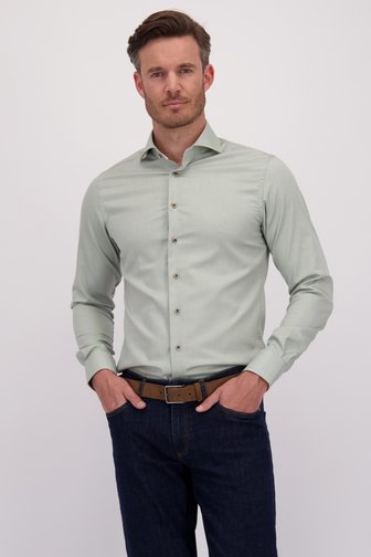 Chemise à manches longues vert clair - Slim fit de Michaelis pour Hommes