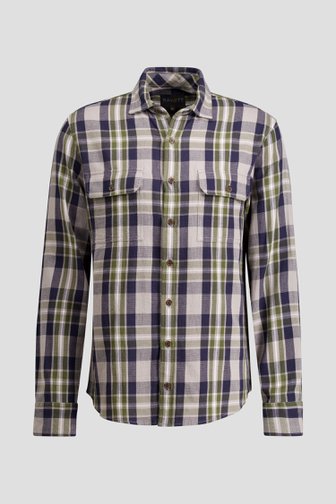 Le devant de Chemise à motif à carreaux bleus – Regular fit de Ravøtt pour Hommes