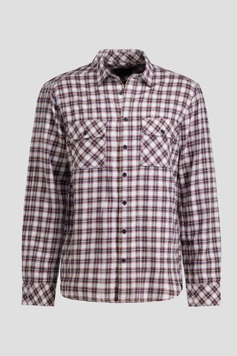 Le devant de Chemise à motif à carreaux bordeaux – Regular fit de Ravøtt pour Hommes