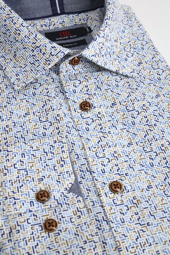 Le devant de Chemise à motif bleu et brun – Comfort fit de Dansaert Blue pour Hommes