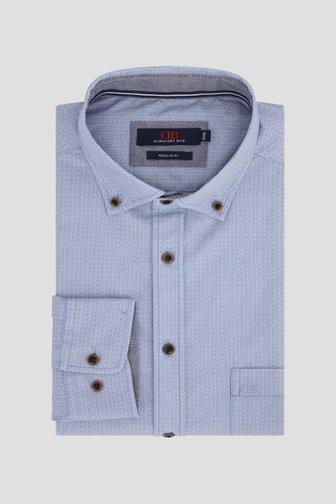 Photo produit 1 de Chemise à motif chevrons bleu – Regular fit de Dansaert Blue pour Hommes