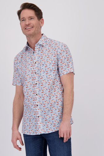 Chemise à motif poissons bleu-rouge - Regular fit de Dansaert Blue pour Hommes
