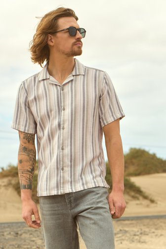 Chemise à motif rayé beige et vert de ONLY & SONS pour Hommes