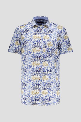 Chemise avec feuilles beige-bleu - Comfort fit de Dansaert Blue pour Hommes