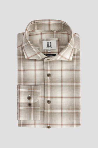 Le devant de Chemise beige à carreaux - Regular fit de Upper East pour Hommes