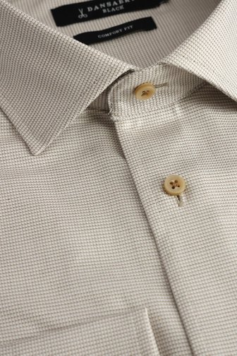 Le devant de Chemise beige à imprimé fin – Comfort fit de Dansaert Black pour Hommes