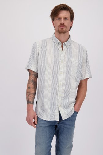 Le devant de Chemise beige clair à rayures bleues - Regular fit de Camel active pour Hommes