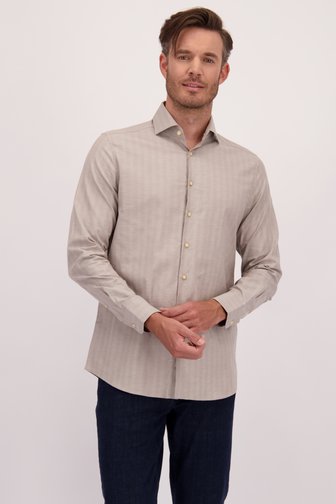  Chemise beige clair à rayures - regular fit