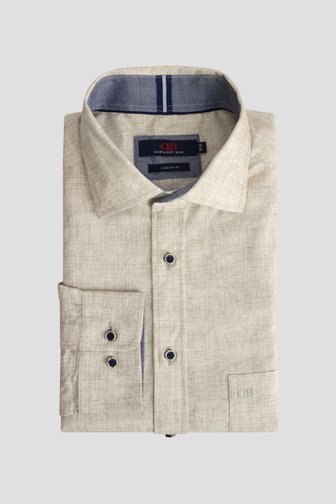 Le devant de Chemise beige clair chinée – Comfort fit de Dansaert Blue pour Hommes