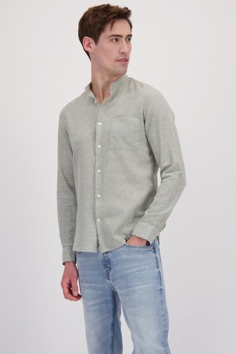 Le devant de Chemise beige en lin - Coupe regular de Matinique pour Hommes