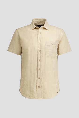Le devant de Chemise beige en maille structurée de Ravøtt pour Hommes