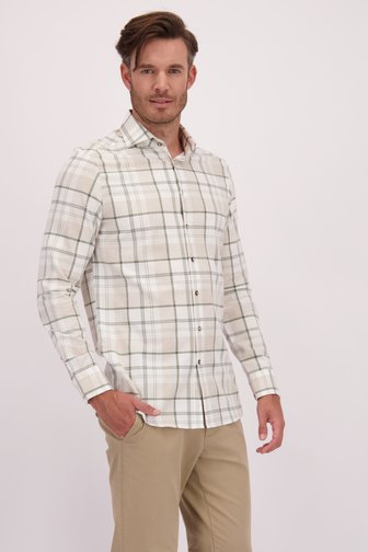 Le devant de Chemise blanc à motif à carreaux - Regular fit de Upper East pour Hommes