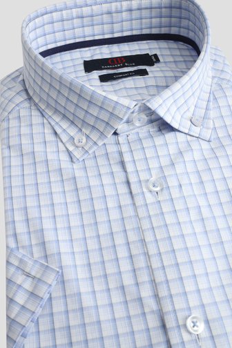 Le devant de Chemise blanche à carreaux bleus - Comfort fit de Dansaert Blue pour Hommes