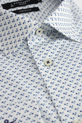 Le devant de Chemise blanche à fin imprimé bleu – Comfort fit de Dansaert Black pour Hommes