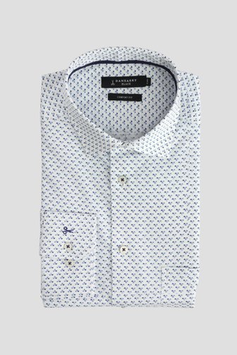 Le devant de Chemise blanche à fin imprimé bleu – Comfort fit de Dansaert Black pour Hommes