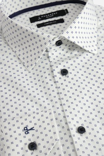 Le devant de Chemise blanche à fine imprimé bleu - Comfort fit de Dansaert Black pour Hommes