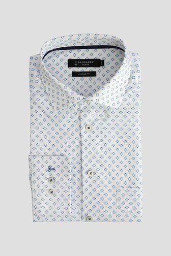 Photo produit 1 de Chemise blanche à fine imprimé bleu – Regular fit de Dansaert Black pour Hommes