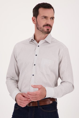 Chemise blanche à fines rayures - Regular fit, Hommes, Marque: Dansaert Black