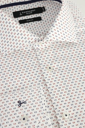 Le devant de Chemise blanche à imprimé à pois - Slim fit de Dansaert Black pour Hommes