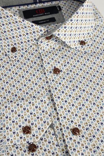 Le devant de Chemise blanche à imprimé all-over - Comfort fit de Dansaert Blue pour Hommes