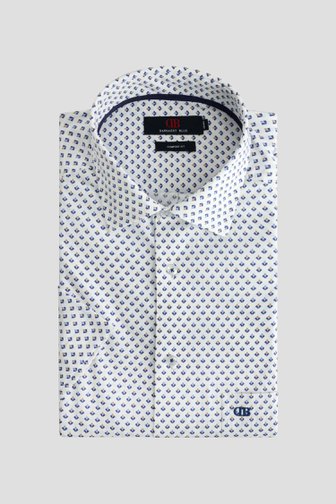 Le devant de Chemise blanche à imprimé beige-bleu - Comfort fit de Dansaert Blue pour Hommes