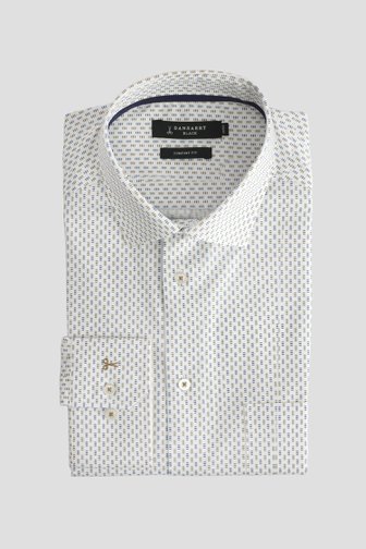Le devant de Chemise blanche à imprimé bleu-beige – Comfort fit de Dansaert Black pour Hommes