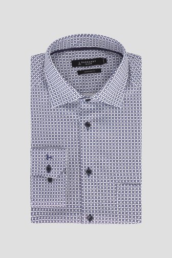 Photo produit 1 de  Chemise blanche à imprimé bleu - regular fit de Dansaert Black pour Hommes