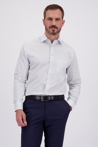 Le devant de Chemise blanche à imprimé bleu - Regular fit de Dansaert Black pour Hommes