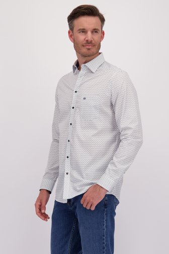 Chemise blanche à imprimé bleu - regular fit de Dansaert Blue pour Hommes