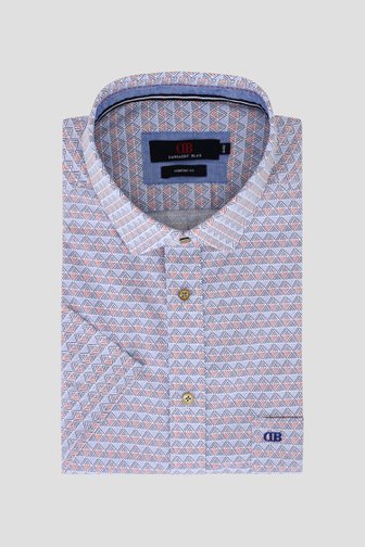 Chemise blanche à imprimé bleu-rouge – Comfort fit de Dansaert Blue pour Hommes