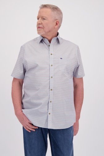 Chemise blanche à imprimé bleu-rouge – Comfort fit de Dansaert Blue pour Hommes