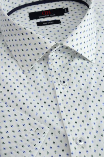 Le devant de Chemise blanche à imprimé bleu-vert - Comfort fit de Dansaert Blue pour Hommes