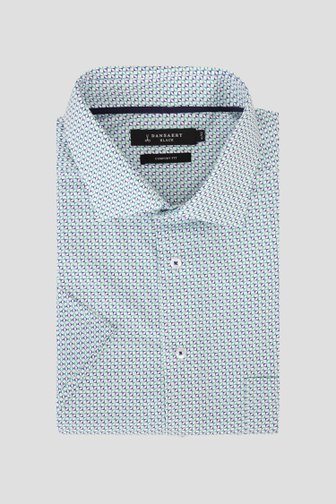 Chemise blanche à imprimé bleu-vert – Comfort fit de Dansaert Black pour Hommes