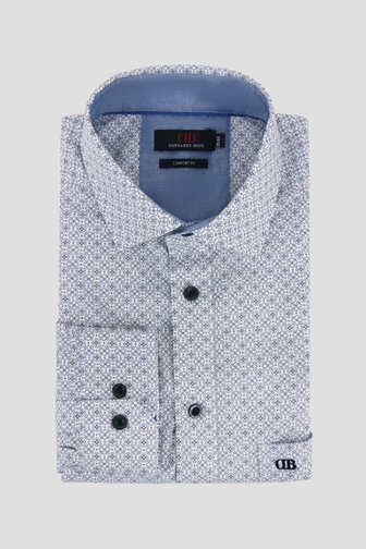 Chemise blanche à imprimé fin - Comfort Fit, male, Marque: Dansaert Blue