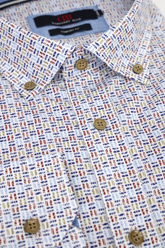 Le devant de Chemise blanche à imprimé fin – Comfort fit de Dansaert Blue pour Hommes