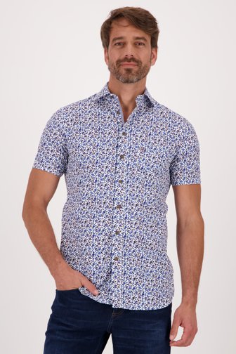 Chemise blanche à imprimé floral fin - regular fit, male, Marque: Dansaert Blue