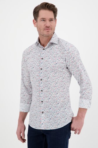 Chemise blanche à imprimé floral fin - slim fit  de Upper East pour Hommes
