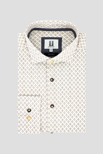 Chemise blanche à imprimé marron - regular fit de Upper East pour Hommes