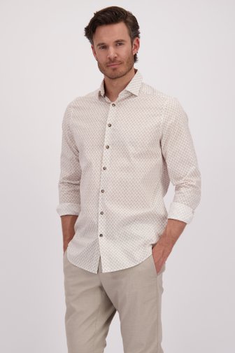 Chemise blanche à imprimé marron - regular fit de Upper East pour Hommes