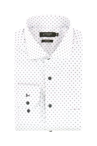 Chemise blanche à imprimé subtil - regular fit de Dansaert Black pour Hommes