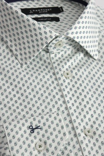 Le devant de Chemise blanche à imprimé vert-bleu - Comfort fit de Dansaert Black pour Hommes
