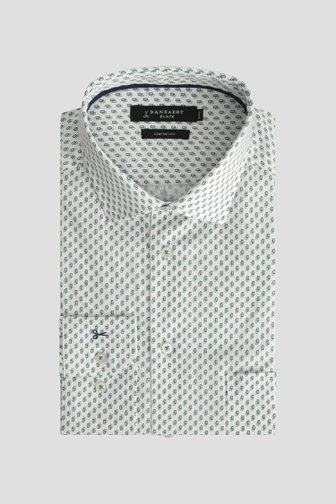 Le devant de Chemise blanche à imprimé vert-bleu - Comfort fit de Dansaert Black pour Hommes