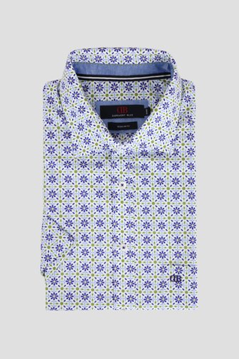 Chemise blanche à mini imprimé bleu - regular fit de Dansaert Blue pour Hommes