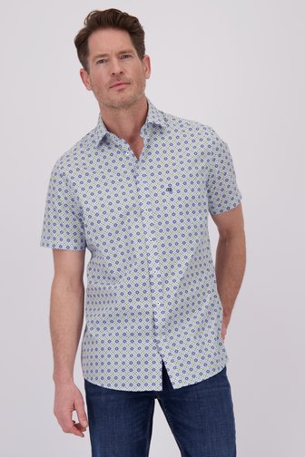 Chemise blanche à mini imprimé bleu - regular fit de Dansaert Blue pour Hommes