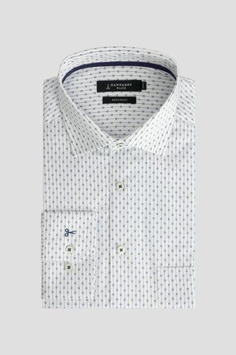 Photo produit 1 de Chemise blanche à motif bleu - Regular fit de Dansaert Black pour Hommes
