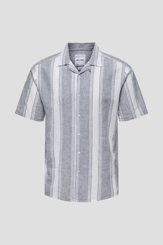 Chemise blanche à motif rayé gris de ONLY & SONS pour Hommes
